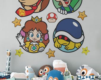 Super Mario Wall Decal Peel & Stick Video Game Room Decor Children Room Decorations
