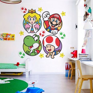 Wandaufkleber „Mario Bros.“ zum Abziehen und Aufkleben. Wandaufkleber „Super Mario“, Videospiel-Aufkleber, für die adrette Raumdekoration