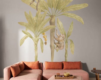Moroccan Palm Tree Wall Decal: Tropical Home Decor, 72x56 inches