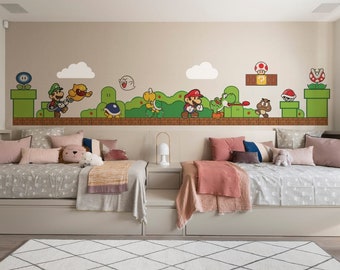 Abnehmbarer Luigi Wandaufkleber Super Mario Bros Wandaufkleber für Kinderzimmer, Wandkunst, Kinderzimmerdeko