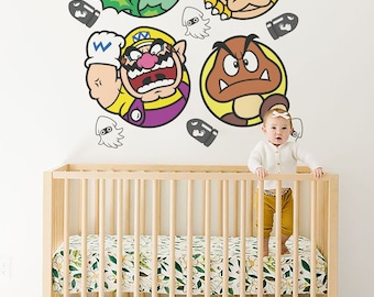Super Mario Wall Decal: King Koopa, Piranha Plant, Goomba, Wario