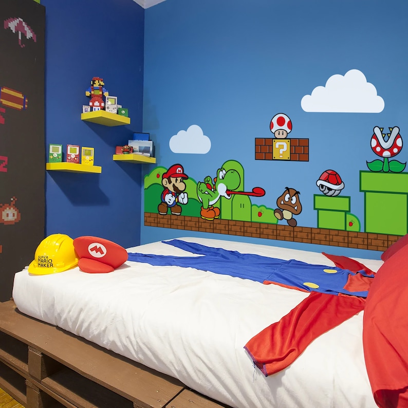 Super mario wall decal Luigi wallpaper King Koopa wall stickers 3 combo set image 4