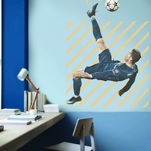 Peel-and-Stick Cristiano Ronaldo-muursticker C Ronaldo-muurschildering Ronaldo CR7-muursticker