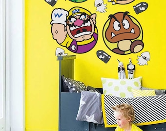 Super Mario Villain Wall Decal: Bowser, Goomba, Wario, Piranha Plant