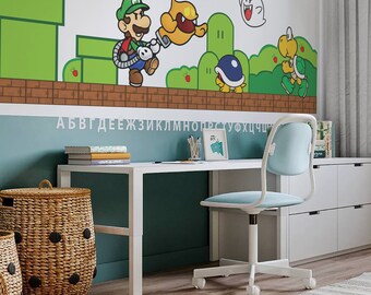 Pixel Adventure Wall Sticker 8-Bit Platform Game Decor For  Games Room Wall Art Kid Room Decor (3 combo set)