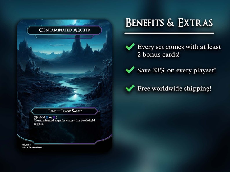 Blue Black Lands Set Premium Proxies for MTG Players and Etsy