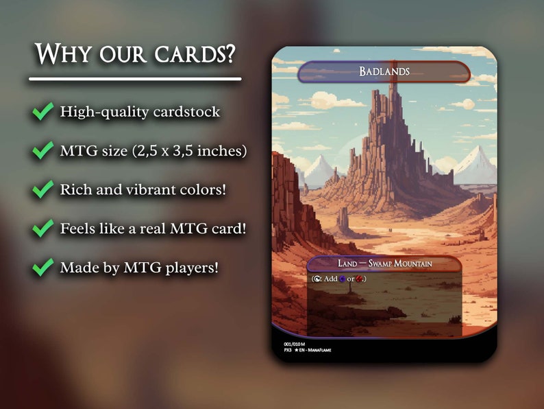 Pixel Lands Set C Premium Proxies for MTG Players and Etsy
