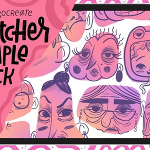 Pacchetto combinato campione Sketcher: Pinceaux ProCreate, Papier numérique, Pinceaux pour procréer, Ensemble de pinceaux procréer, Pinceaux procréer