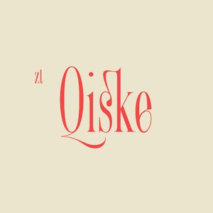 Puede incluir: Un logotipo rojo con el texto "zl Oiske" en una fuente estilizada.