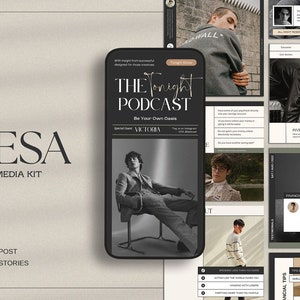 MESA Social Media Kit | Media Kit Canva Template | Instagram Media Kit | Influence Rate Sheet Template | Blogger Press Kit | Canva Marketing