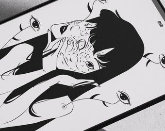 Junji Ito Tomie Digital Print , Uzumaki Manga (Digital Download) ,