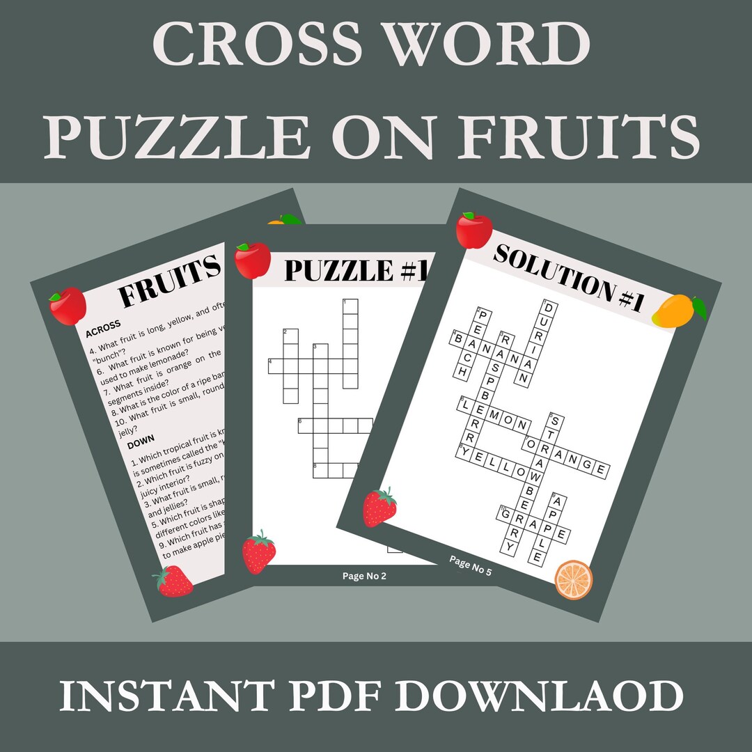Fruitful Delights Crossword Puzzle Juicy Brain Teaser for Fruit Lovers