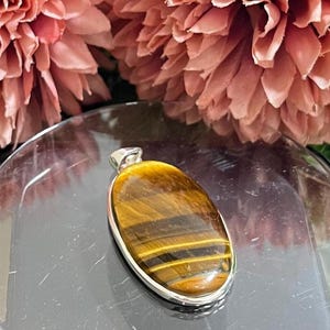 Tiger Eye Silver Necklace, 925 Sterling Silver Necklace, Women everyday necklace, Single gemstone jewelry gift for Mom,Her