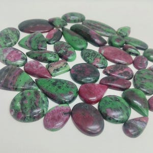 High Quality Ruby Zoisite Cabochon, Wholesale Lot Cabochon By Weight With Different Shapes and Size Cabochon Used For Jewelry Making