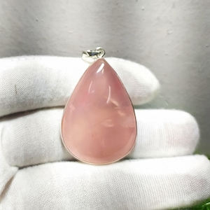 Rose Quartz Pendant Rose Quartz Necklace Sterling Silver Necklace  Chakra Necklaces Pendant Dainty necklace Handmade jewelry Gift for mom