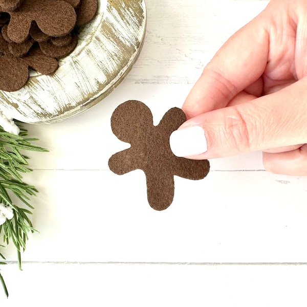 Felt Gingerbread Man Cut Outs | Pre-Cut + Ready To Use Felt Shapes | Multiple Sizes Available