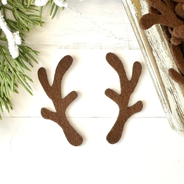 Felt Antlers Cut Outs | Pre-Cut + Ready To Use Felt Shapes | Multiple Sizes Available