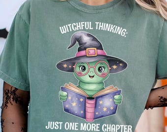 Halloween Funny Book Lover Comfort Colors T-Shirt, Gifts For Readers, Bookworm Fall Outfit, Just One More Chapter Tee, Present For Teacher