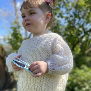 Modèle de pull nuage pour enfant, pull en mohair (PDF), modèle de pull oversize pour enfant, modèle de tricot pour débutant, 80–158 cm