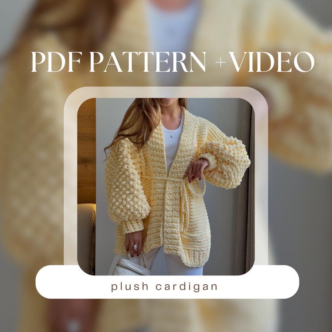 Finger Knit Cardigan Pattern | DIY Plush Cardigan Tutorial | Crochet ...