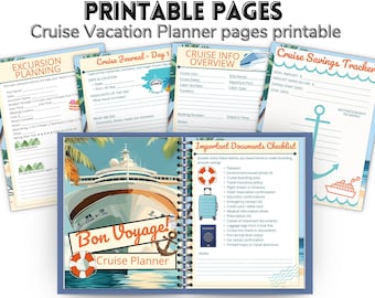 Cruise Vacation Planner Printable | 30 Pages Travel Planner PDF | Cruise Packing List, Countdown, Journal & Itinerary | Cruise Checklist