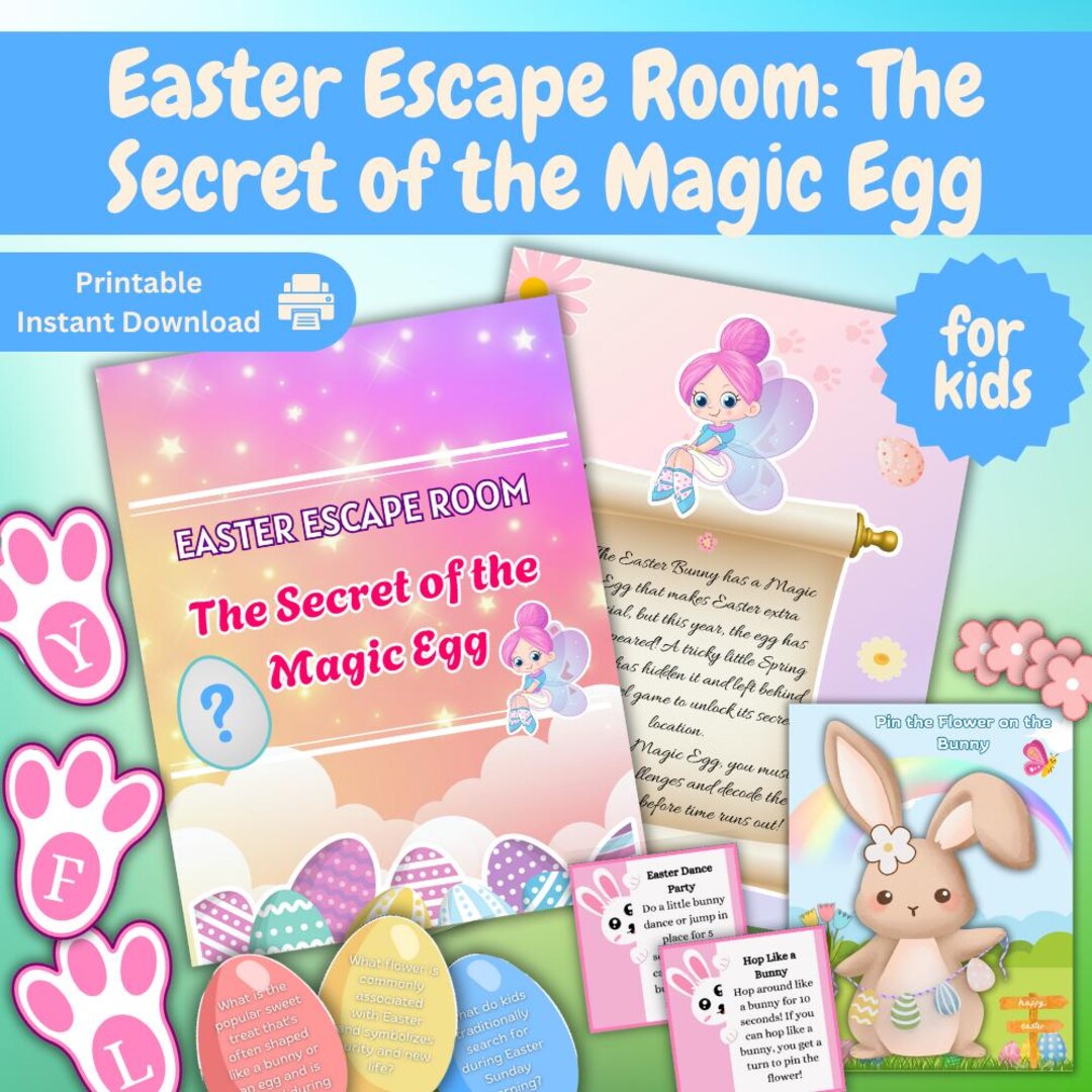 Easter Escape Room for Kids Printable , Easter Party Game,kids Escape ...