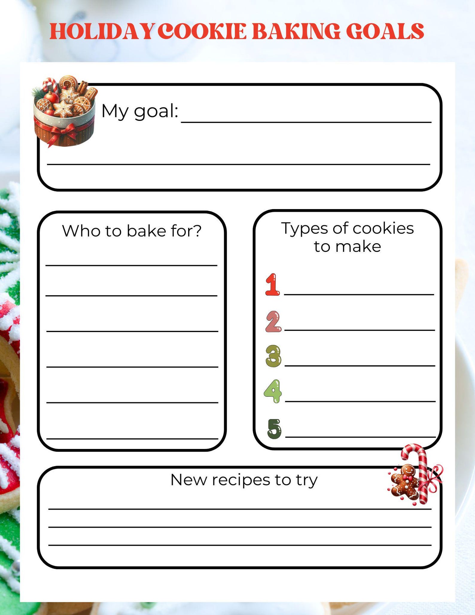 Baking Orginaizer Notes.pdf Christmas Cookie Planner Printable, Holiday Baking Organizer, 34 Pages ...