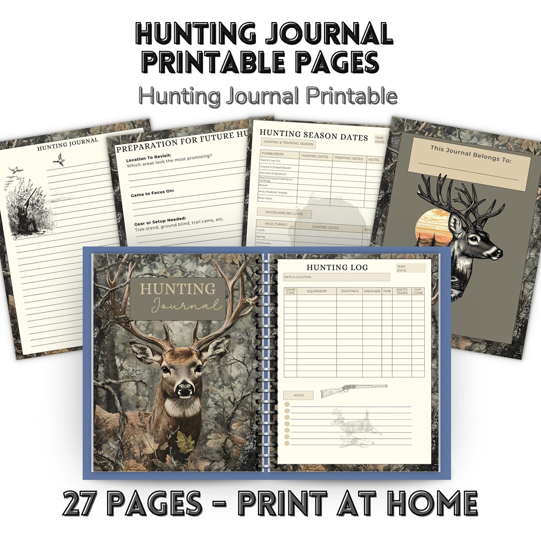 Hunting Guide Tracker Example Hunting Journal Printable Planner, Hunting Log Book PDF, Game Tracker ...