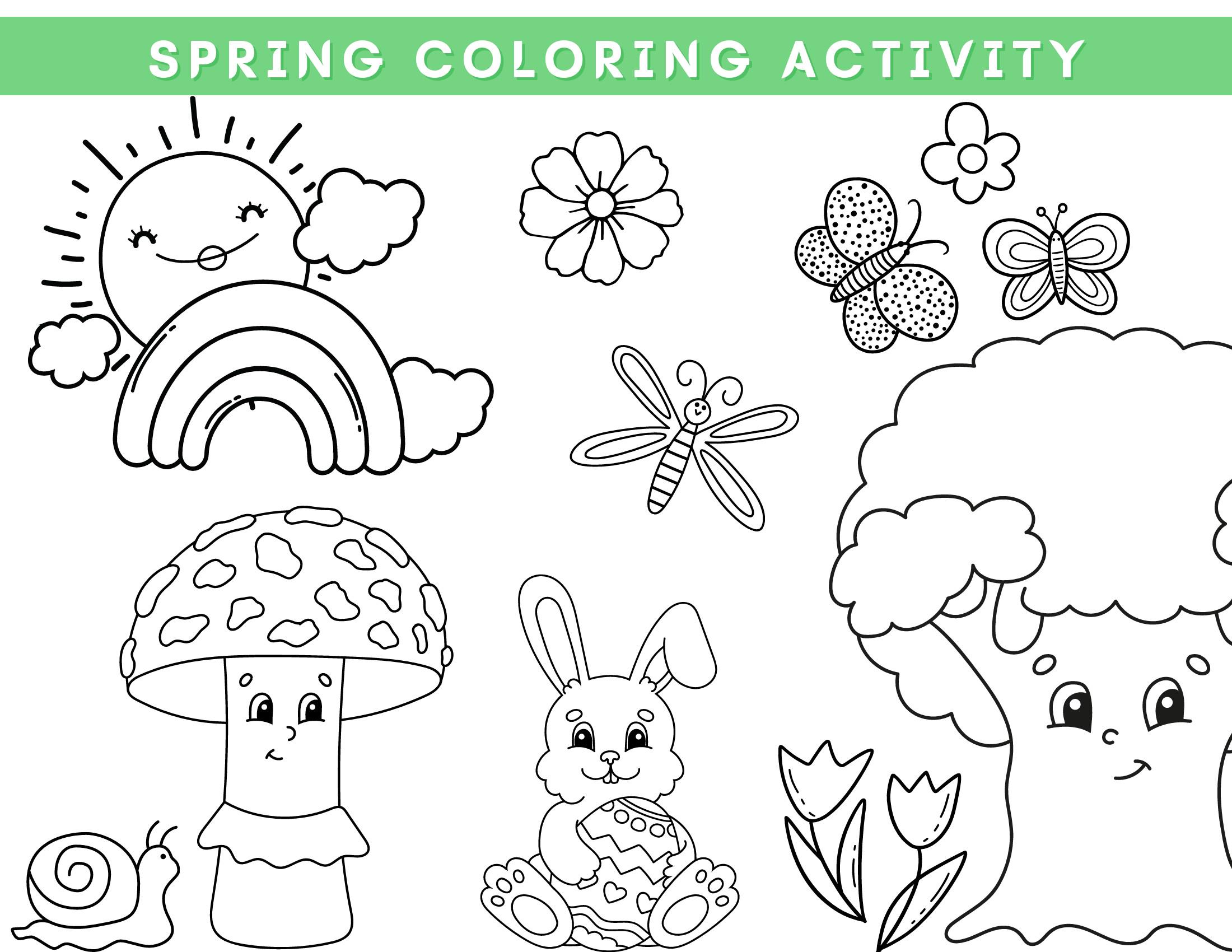 Spring Kids Activity Bundle Printable , PDF 14 Pages Spring Worksheets ...