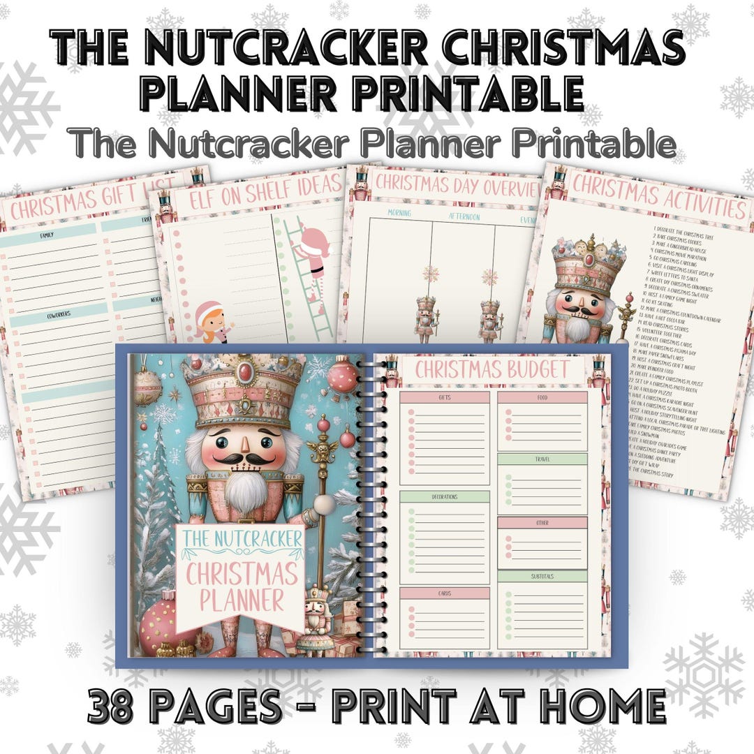 Nutcracker Christmas Planner Printable - 38 Page Holiday Organizer ...