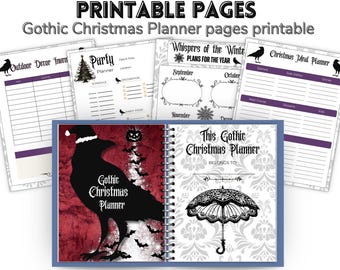 Gothic Christmas Planner Printable | Dark Holiday Organizer | Gothic Xmas Binder | Pagan Christmas Gift | Spooky Christmas Planning PDF