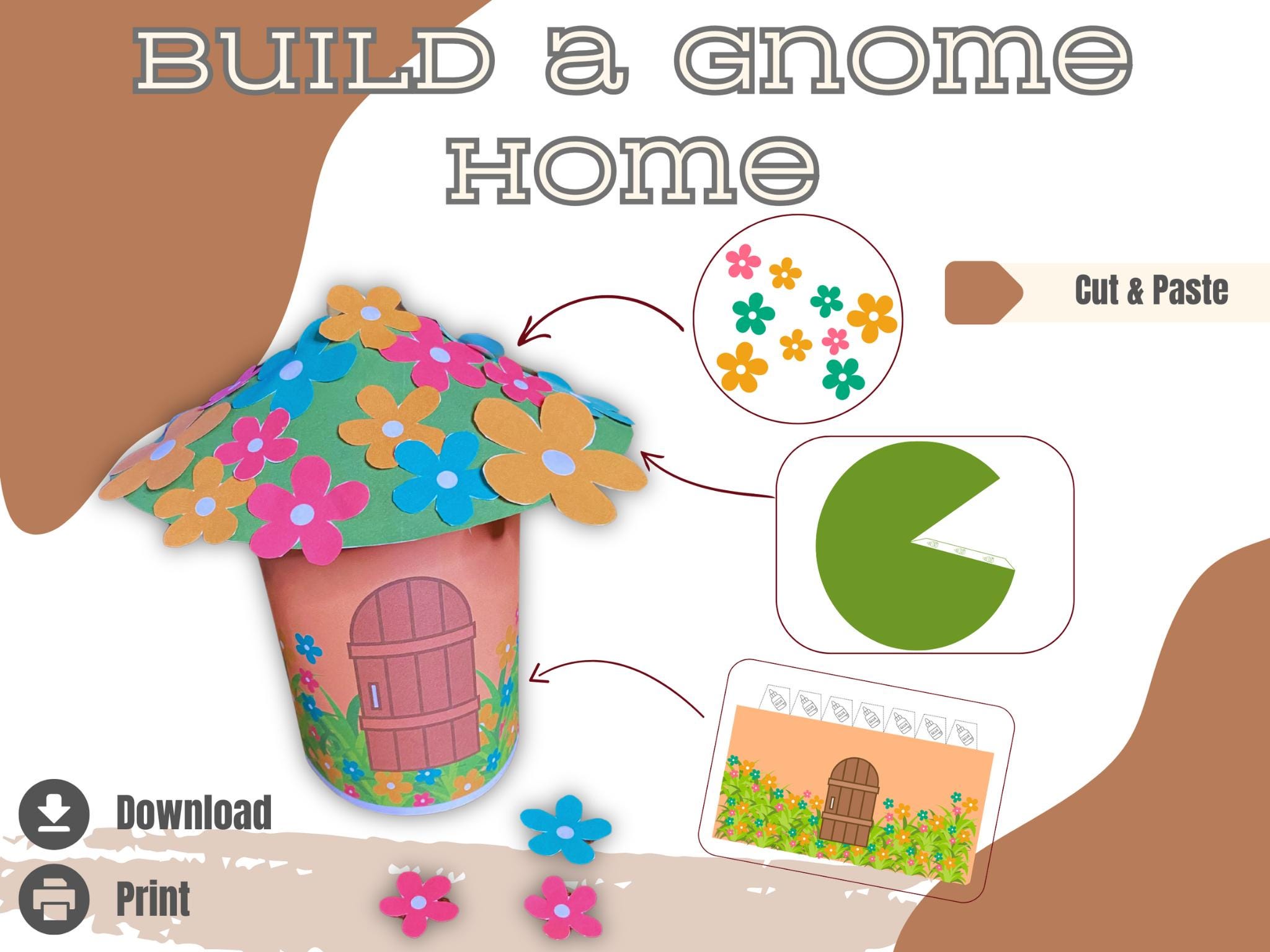 42 Adorable Gnome Crafts for Kids They Can't Help But Love! 5 Build a Gnome Home Kids Craft Printable, Gnome House Template, Cut…