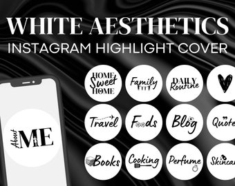 Instagram Highlight-Abdeckungen, weiße Abdeckungen für Instagram, minimalistische Instagram-Symbole, schwarze Abdeckungen für Instagram, Text Instagram Story-Abdeckungen