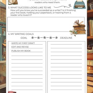 Fiction Writer Planner Printable,Novel Writing Workbook Story Planner,Main Character Profile, Plot Outline Chapter Tracker, Writing Schedule image 6