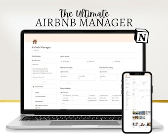 Modelo Notion para Gerente do Airbnb | Pacote de Modelos para Anfitriões do Airbnb | Gerenciamento e Rastreador de Propriedades | Livro de Boas-Vindas do Airbnb Incluso