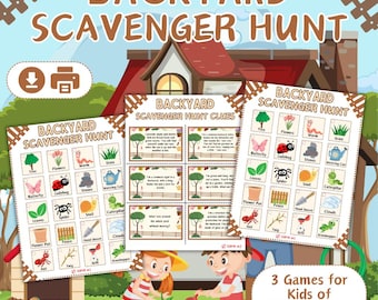 Backyard Scavenger Hunt Printable ,Kids Outdoor Game , Nature Hunt Activity ,Homeschool Worksheet ,Screen Free Kids Game ,Summer activities