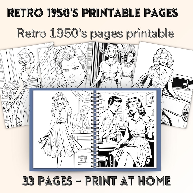 1950s Coloring Book Etsy