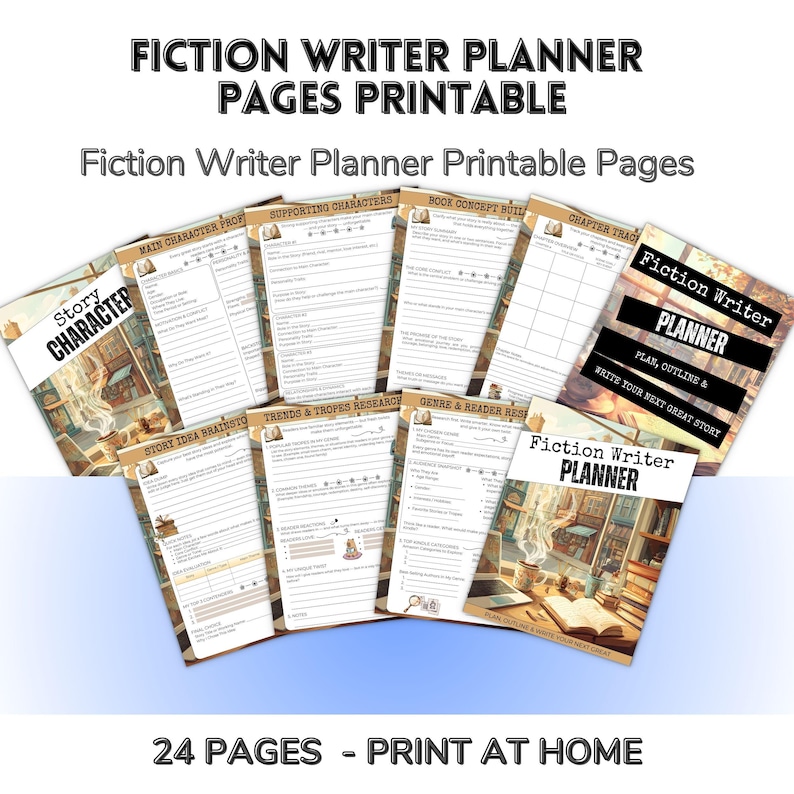Fiction Writer Planner Printable,Novel Writing Workbook Story Planner,Main Character Profile, Plot Outline Chapter Tracker, Writing Schedule image 15