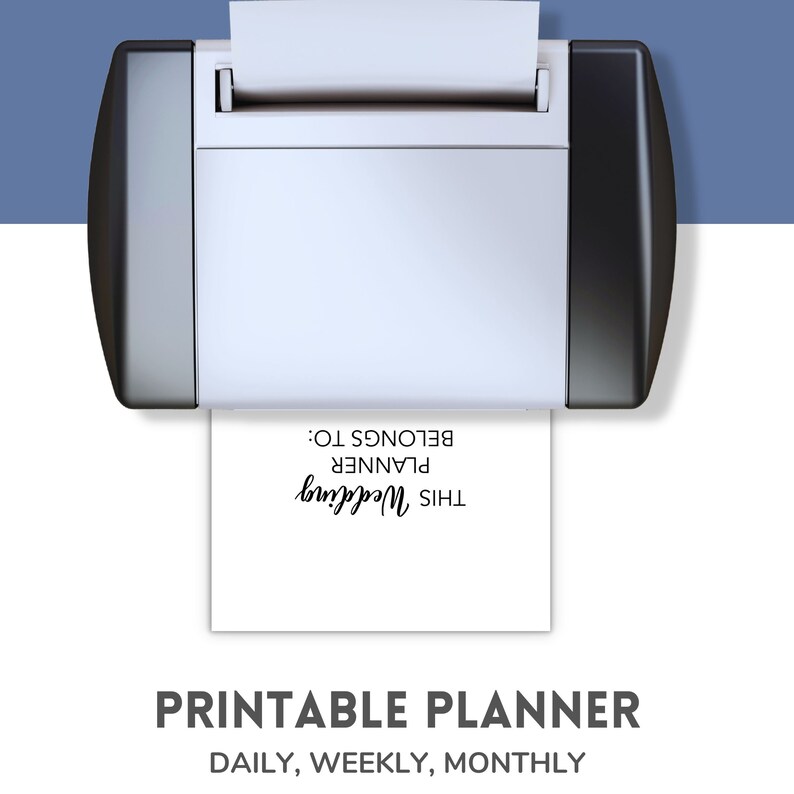 Complete Black and White Printable Wedding Planner - 80 Pages, 8.5 X 11 ...