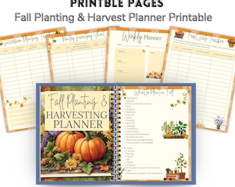 Fall Planting Planner Printable | 26 Pages Fall Garden & Harvest Organizer | Autumn Vegetable Seed Tracker | Gardening Log Book PDF