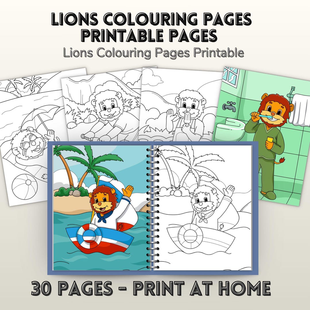 Lions Coloring Pages Printable for Kids and Adults, Cute Lion Coloring ...