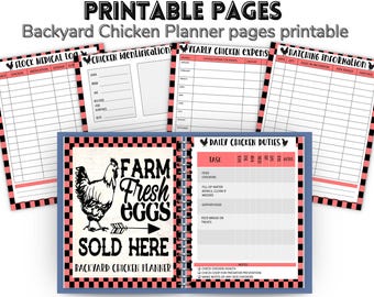 Backyard Chicken Planner Printable | 30-Page Homestead Chicken Care Organizer | Chicken Farming Journal | Poultry Tracker | Instant Download