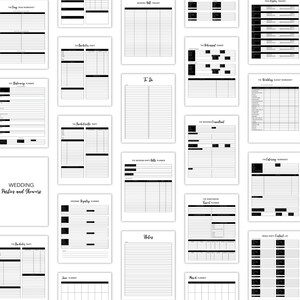 Complete Black and White Printable Wedding Planner - 80 Pages, 8.5 X 11 ...
