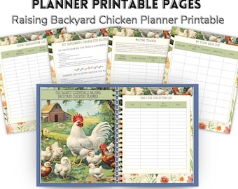 36 Backyard Chickens Planner Printable Pages , Chicken Care Log, Egg Tracker, Homestead Binder, Poultry Health Journal, Coop Setup Guide PDF