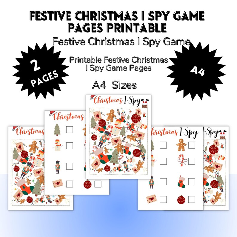 Christmas I Spy Game Printable for Kids Toddler , Preschool Counting ...