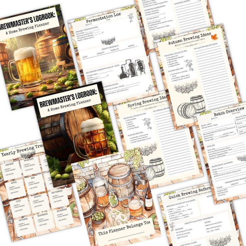 Brew Log Worksheet.pdf Brewmaster’s Logbook Printable | Beer Brewing Journal PDF | Home ...