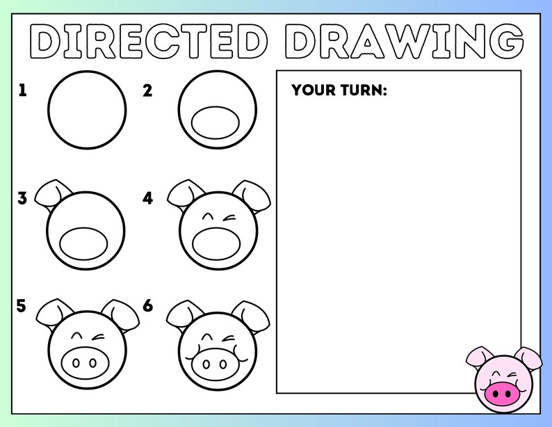 Kids Directed Drawing Pack Printable ,15 Directed Drawing Animals