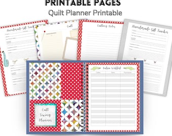 Quilt Planner Printable , Quilting Project Planner ,Quilting Journal , Quilt Tracker , Sewing Planner , Handmade Gift Tracker ,Quilt Planner