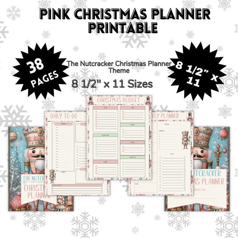 Nutcracker Christmas Planner Printable - 38 Page Holiday Organizer ...
