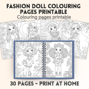 30 Fashion Doll Coloring Pages | Stylish Girl Printables | Fun Kids Coloring Book | Digital Download | Cute Doll-Themed Coloring Sheets